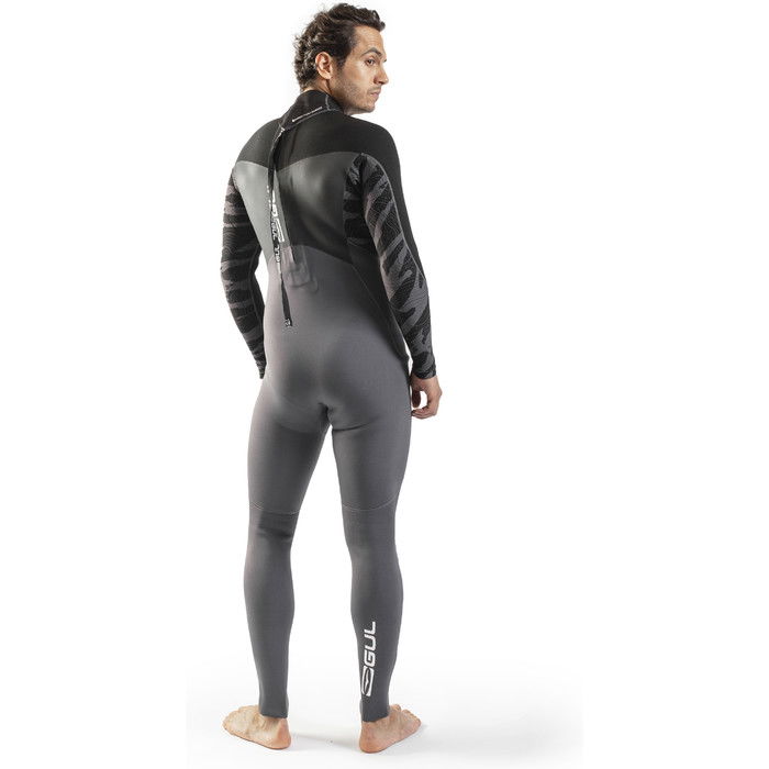 2024 Gul Hombres Response 3/2mm Gbs Back Zip Neopreno RE1231-C1 - Black / Grey